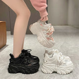 Amozae-2025 Summer Breathable Mesh Sneakers 8CM Hidden Heels Spring High Platform Sports Dad Shoes Woman Wedges Casual Chunky Sneakers