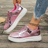 Amozae-Flat Wedges Sneakers Comfortable Sequins Badminton Shoes Fashion Women's Vulcanize Shoes Running Fitness Walking