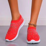 AMOZAE- - Breathable Mesh Crystal Sneaker Shoes