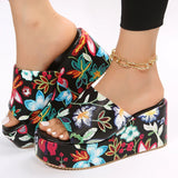 Women's Beach Slippers 2023 Summer Fashion Bohemia Wedges Slippers for Women  Platform High-heeled Slippers Women Shoes for 2023