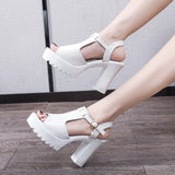 Amozae-Ladies High Thick Heel Shoes Wedge Sandal With Platform Woman Summer Dress Sandals 2024 New Women Shoe Female