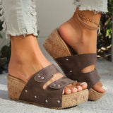 Amozae-Women's Vintage Style Wedge Sandals Peep Toe PU Leather Thick Sole Slippers Woman Summer Comfort Platform Sandalias Mujer 2025