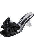 Amozae-Silk Bowknot Rhinestone Deco Sandals