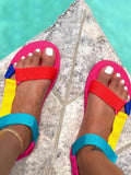 Amozae-Casual Flat Beach Velcro Sandals