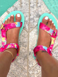 Amozae-Casual Flat Beach Velcro Sandals