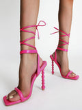 Amozae-Lace-up Buckle Stiletto Heels