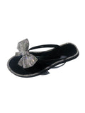 Amozae-Bow Rhinestone Flip-Flops Sandals