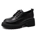 AMOZAE- - Fashion Lace Up Platform Oxford Shoes for Women