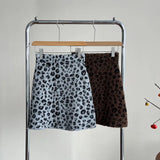 Amozae-Autumn Casual Outfits Amozae-Leopard Pattern Wool Mini Skirt High Waist A-line Knitted Short Skirt