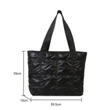 Amozae-Fashion Tote Handbags for Women Black Large Capacity Soft Rhombus Bags Vinatge Quilted Shoulder Bag Purse for Travel Shopping