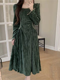 Amozae-Christmas Outfit New Year's Eve Dress party look inspos Elegant and Chic Women Fashion New Party Dress Long Sleeve Slim Casual Solid Birthday A-Line Robe Female One Pieces Vestidos New