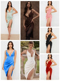 High Quality Summer Bodycon Dress Women 2021 New Arrivals House of Cb Satin Dress Sexy Draped Celebrity Evening Party Dress Club