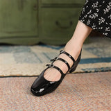 Amozae-2024 Spring/summer Mary Jane Shoes Patent Leather Woman Shoe French Square Toe Thick Heel Shoes Women Buckle Strap Commute Pumps