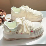 Amozae-Cute Cartoon Designer Sneakers Women 2024 Summer Breathable Mesh Women's Vulcanized Shoes Casual Fashion Student Platform Shoes