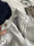 Amozae-Spring Summer Casual Outfits Elasticity Gray Apricot Straight Leg Jeans, Women's Slimming, High Waist Ankle Denim pants