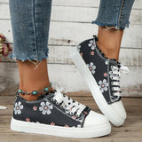 AMOZAE- -  Printed Low Cut Canvas Sneakers