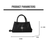 Amozae-Quadrangular Star Design Shoulder Bag PU Leather Crossbody Bag Small Sling Bag Women Girls Fashion Handbags Messenger Bag