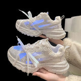 Amozae-Summer Starry Street Rhinestone Dad Shoes Women's 2024 New Tide Models Platform Ins Casual Shoes