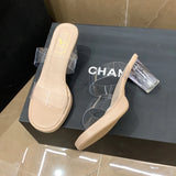 Amozae-Chunky Platform Transparent Pvc Sandals Women Summer 2023 Clear Super High Heels Sandals Woman Plus Size 42 Thick Heeled Slipper