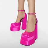 Amozae-New Fashion Women Pumps Retro Mary Janes Chunky Heels Sandals Spring Platform Dress Party Wedding Basic Shoes Woman Big Size