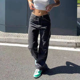 Amozae-Fall Outfits Streetwear y2k 90s Fashion Gothic Women Wide Leg Baggy Jeans Lady Vintage Y2K Punk Low Rise Waist Loose Denim Pants Streetwear Fashion Trashy Long Skater Trousers