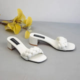 AMOZAE-- Square Heel Slides Summer Fashion Comfort