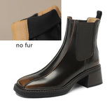 Amozae 2025 New Square Toe Women Chelsea Boots Retro women'sAnkle Boots Non-slip Fashion Ankle Boots female Winter Shoes