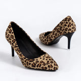 Amozae-Women's Shoes 2024 Brand Slip-on Women's High Heels Fashion Leopard Print Office and Career Sexy Pointed Toe Heels Women Zapatos