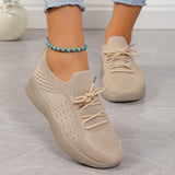 Amozae-Women's Breathable Mesh Running Shoes Soft Sole Lightweight Knit Sneakers Woman Casual Slip On Walking Flats Zapatos Mujer 2025