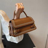 Amozae- New Women'S Bag Retro Fashion Ins Handbag Square Concise Bag Female Luxury Design Bag