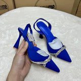 AMOZAE-- Crystal-Adorned High Heel Sandals for Summer