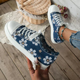 AMOZAE- -  Printed Low Cut Canvas Sneakers