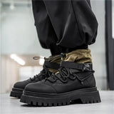 Amozae-New British Style Men's Fashion Boots Designer Black Short Barrel Boots Men Autumn Comfort Platform Boots For Men Punk Shoes