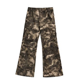 Amozae-Camouflage Print Dye Multiple Pockets High-Waisted Cargo Pants Woman Loose Casual Vintage Streetwear Style Camo Trousers