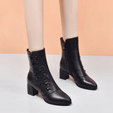 Amozae-Brand Women Boots Chunky Chelsea High Boots Women 2025 New High Heels Shoes designer Sexy Women Ankle Boots Big Size botas mujer