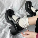Amozae-Shoes Women Spring Platform Leather  Flats Casual Oxford Loafers Thick Bottom Ladies Wedge Lolita Shoe Mary Jane Women Moccasins