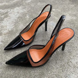 AMOZAE-- PVC Transparent High-heeled Sandals