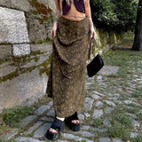 Amozae-Women's Vintage Floral Printed Skirt Summer Boho Low Waist Holidy Beach Long Pencil Skirt Grunge Fairycore Streetwear Y2k