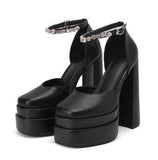 Amozae-New Fashion Women Pumps Retro Mary Janes Chunky Heels Sandals Spring Platform Dress Party Wedding Basic Shoes Woman Big Size