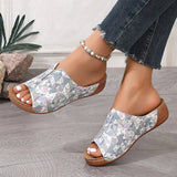 Amozae-Fashion Floral Printed Women's Slippers Summer Soft Sole Comfort Wedges Sandals Woman Lightweight Non Slip Casual Beach Slides