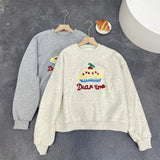 Amozae-Autumn Casual Outfits Amozae-Candy Cake Embroidery Women Sweatshirt Winter Thick Hoodie, Loose Top