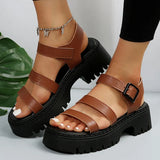 AMOZAE- - Summer Women's Punk Platform Wedge Sandals