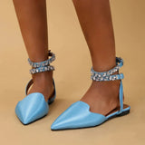 AMOZAE- - Summer Rhinestone Ankle Strap Gladiator Sandals
