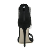 Amozae-Summer Crystal Fringe Peep Toe Woman Sandals Fashion Design Zipper Thin High Heels Banquet Stripper Shoes