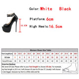 Amozae Fashion Design Double Buckle Strap Platform Sandals Women Pumps Sexy Peep Toe 16.5CM Super High Heels Stripper Shoes White