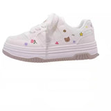 Amozae-Cute Cartoon Designer Sneakers Women 2024 Summer Breathable Mesh Women's Vulcanized Shoes Casual Fashion Student Platform Shoes