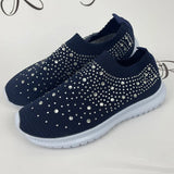 AMOZAE- - Breathable Mesh Crystal Sneaker Shoes