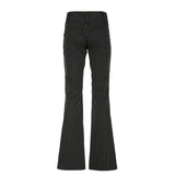 Amozae High Street Women Straight Suit Pants Vintage Slim Low Waist Black Casual Trousers Office Lady Fashion Pants 2024 New