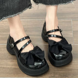 AMOZAE- - Sweet Sophistication Women's Black Bowknot Shoes