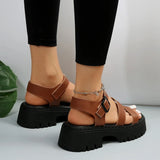 AMOZAE- - Summer Women's Punk Platform Wedge Sandals